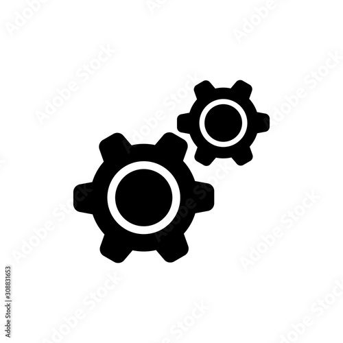 Gears icon, system settings symbol. Cogwheel pictogram.