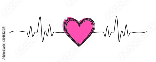 Tangled grungy heart scribble