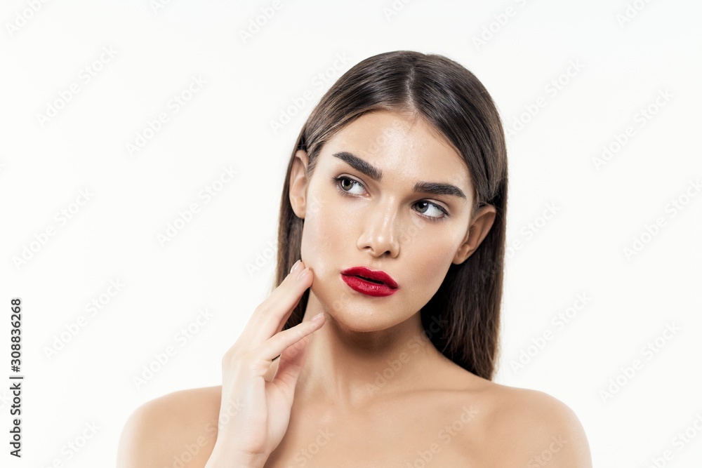 beautiful woman bare shoulders clean skin beautiful woman bare shoulders clean skin