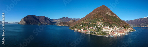 Landscape of Monte Isola and Iseo Lake