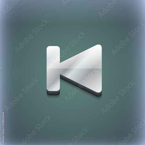 fast backward icon symbol. 3D style. Trendy, modern design with space for your text . Raster