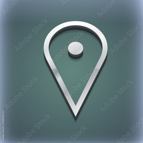 map poiner icon symbol. 3D style. Trendy, modern design with space for your text . Raster photo