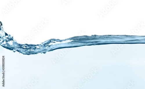 Beautiful clear water wave isolated on white