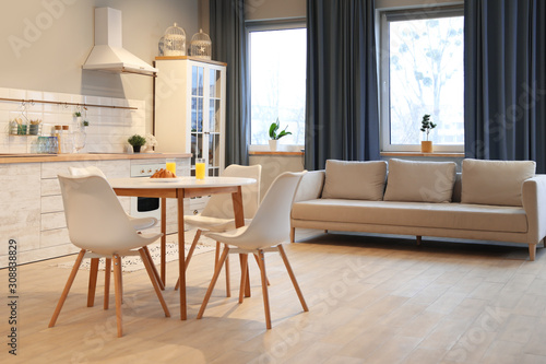 Modern kitchen interior with new stylish furniture © New Africa