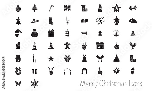 Set of merry christmas icons - Vector illustration