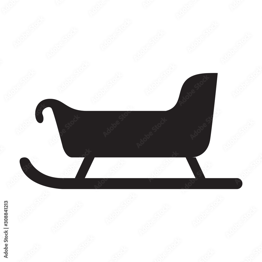 Isolated red Santa sleigh icon - Vector illustration Isolated red Santa sleigh icon - Vector illustration