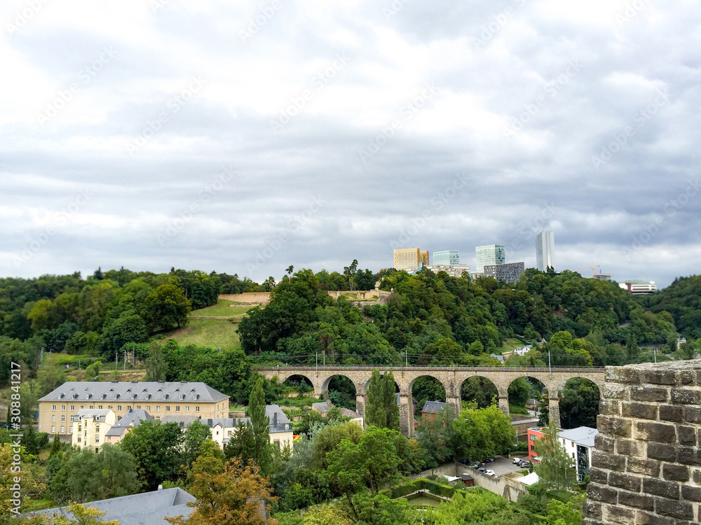 Obraz premium Beautiful view of a bridge in Luxembourg.