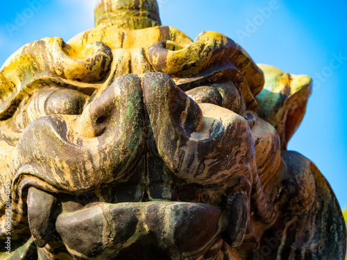 Yasaka Shrine's guardian dog “Ungyo”. Higashiyama Ward, Kyoto City, Japan photo