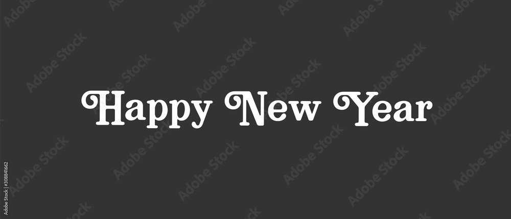 Happy new year text sign. Typographic design for greeting card. Happy new year text sign. Typographic design for greeting card.