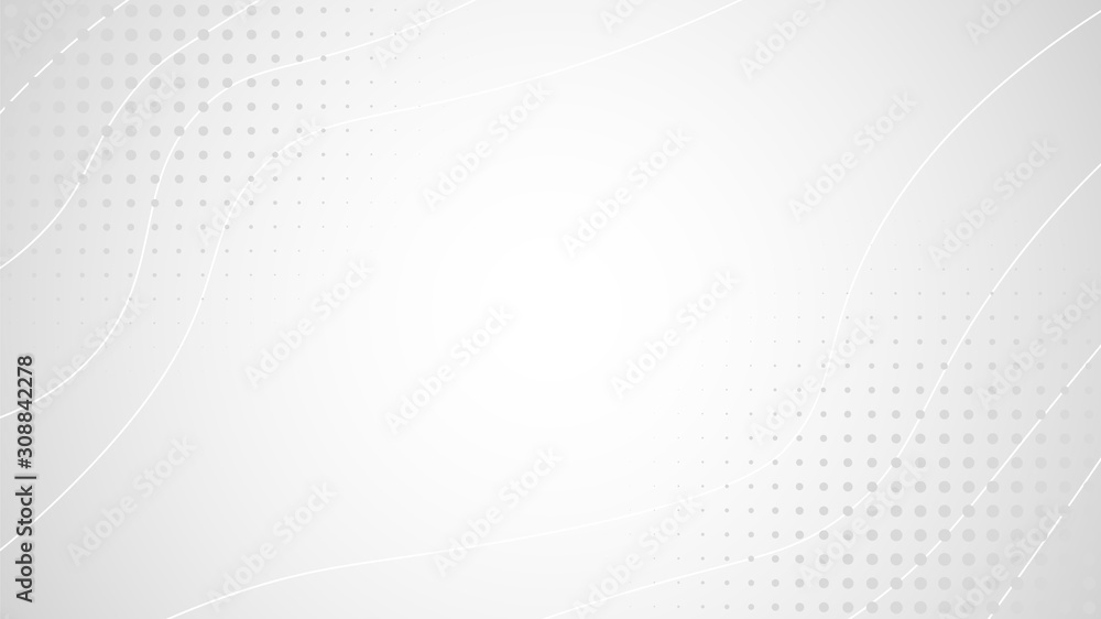 Abstract gray white background. Curved thin white lines on gradient backdrop. Halftone pattern. Blank geometric presentation, poster, print, cover template. Stock vector illustration Abstract gray white background. Curved thin white lines on gradient backdrop. Halftone pattern. Blank geometric presentation, poster, print, cover template. Stock vector illustration