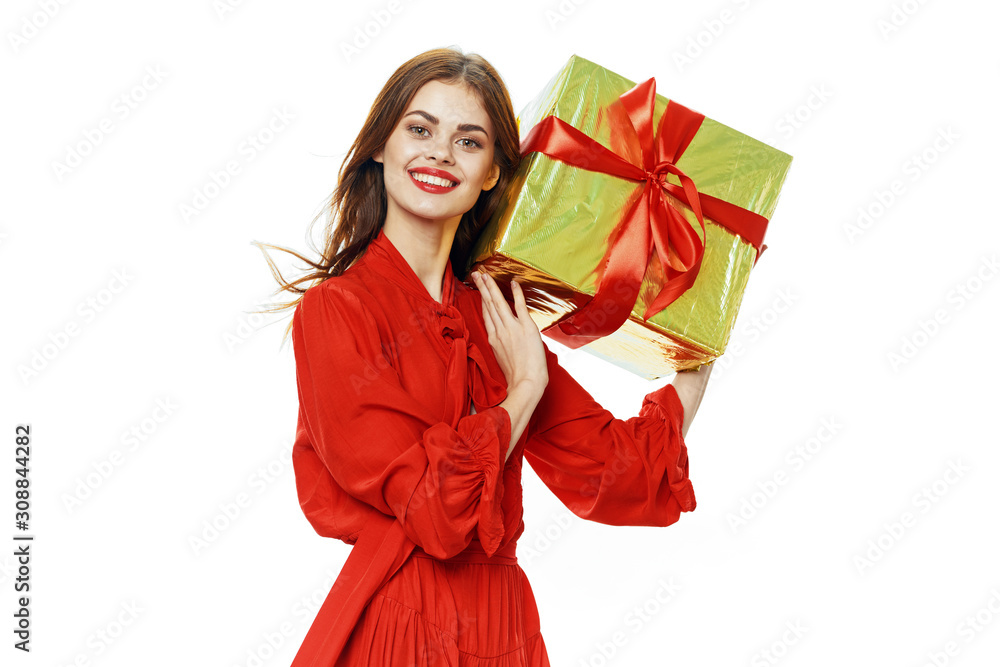 young woman with gift young woman with gift