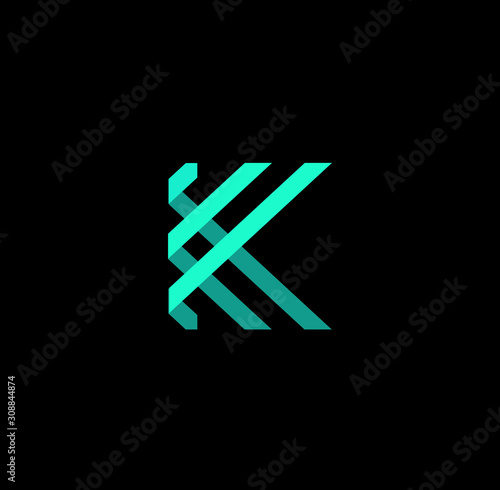 3d letter k logo vector download