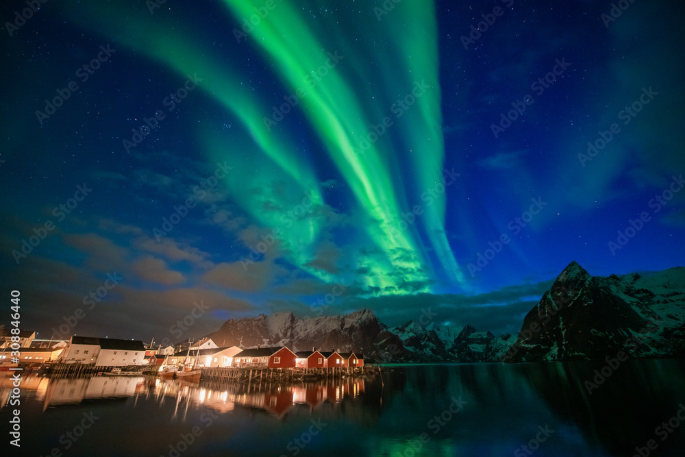 Aurora borealis on the Lofoten islands.