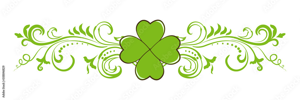 Saint Patrick's Day green clover design element Saint Patrick's Day green clover design element