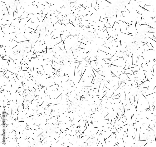 Small monochrome particles debris  dust  grunge. Vector illustration isolated light background.