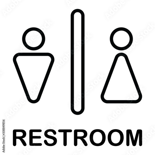 male female toilet restroom sign logo triangle style silhouette in white background