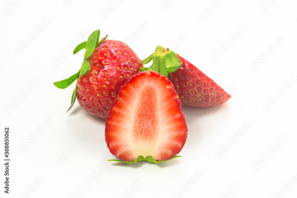 Some strawberries on white background Some strawberries on white background