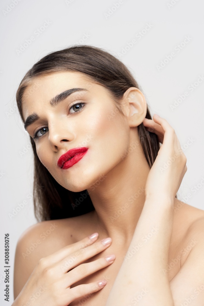 beautiful woman bare shoulders clean skin beautiful woman bare shoulders clean skin