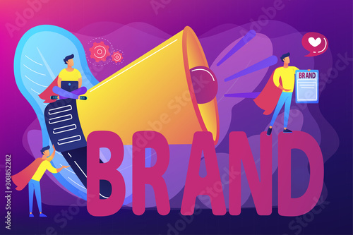 Company identity, marketing and promotional campaign. Personal brand, self-positioning, individual brand strategy, build your personal brand concept. Bright vibrant violet vector isolated illustration