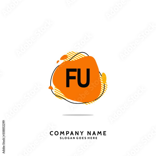 Letter FU Logo Template Vector