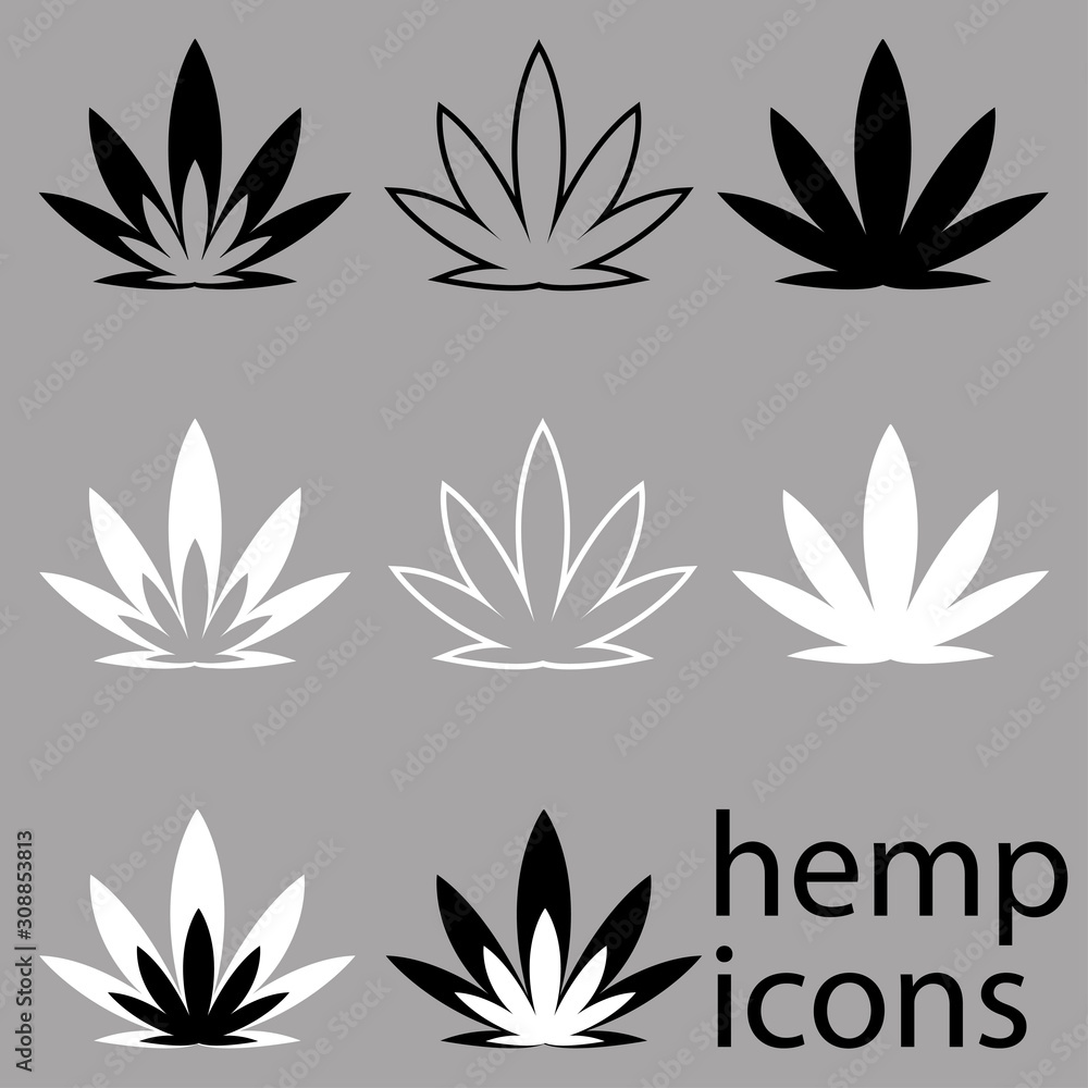 icons on the theme of marijuana use