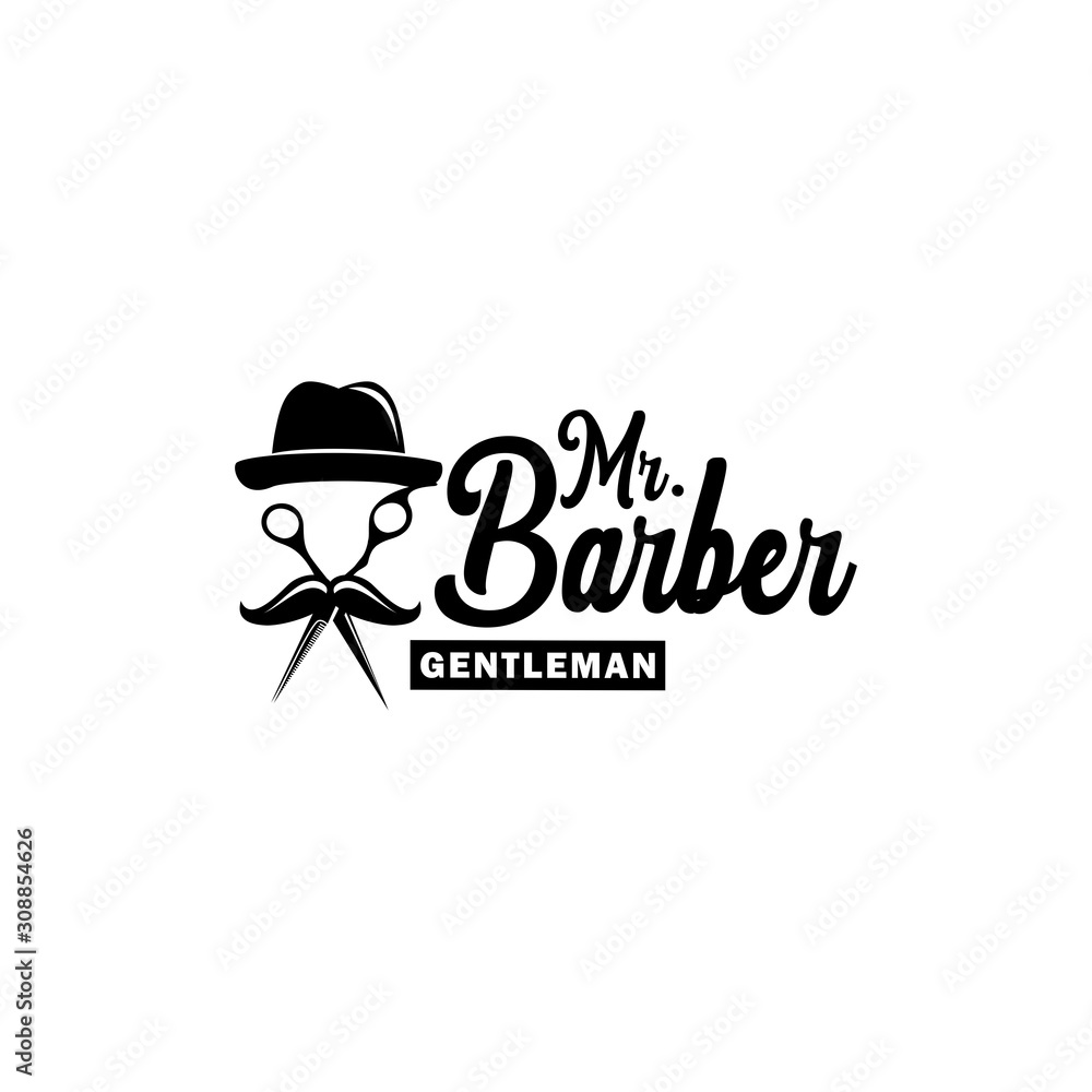 Barbershop vintage logo vector