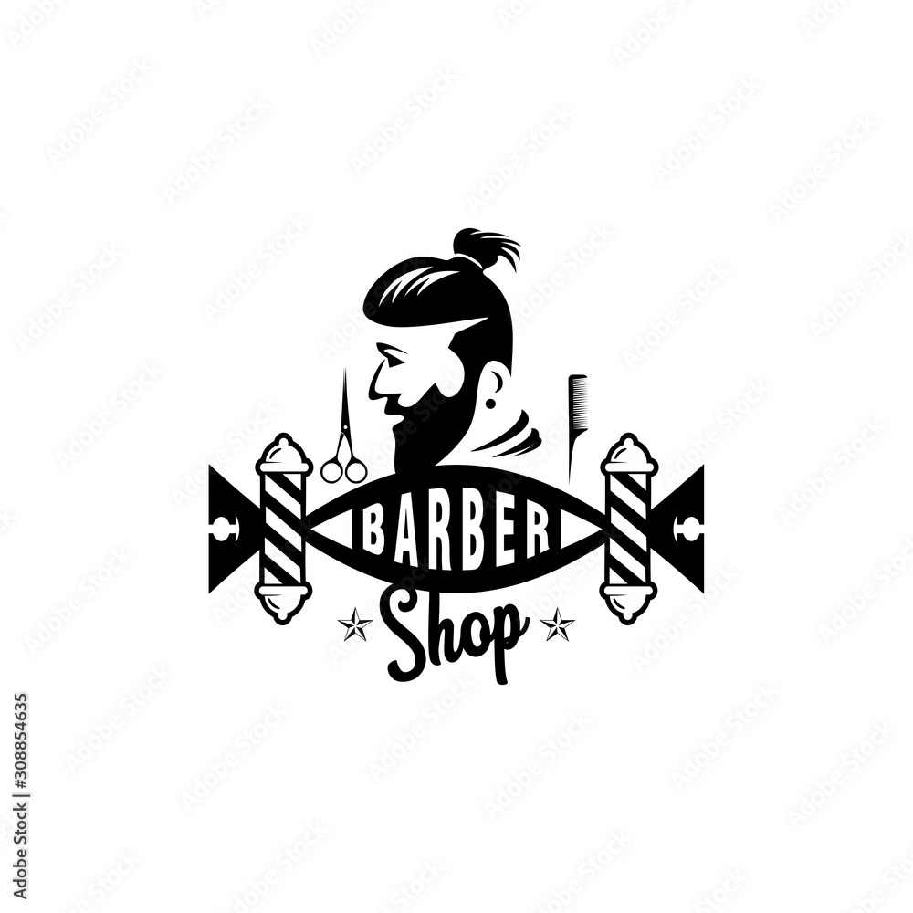 Barbershop vintage logo vector