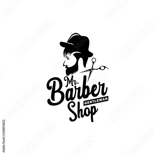Barbershop vintage logo vector