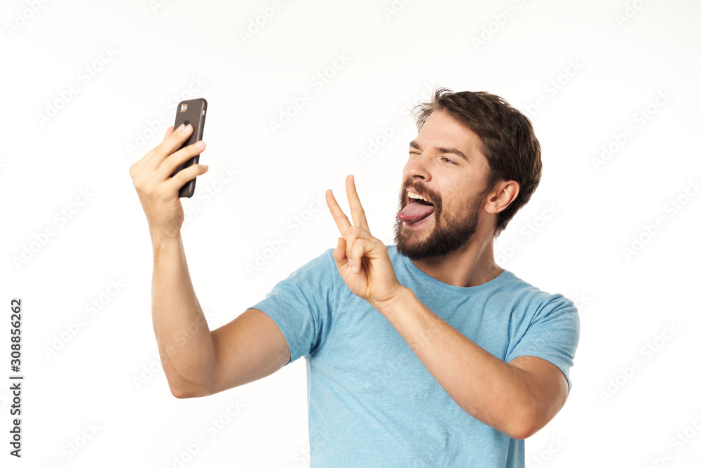 man with mobile phone man with mobile phone