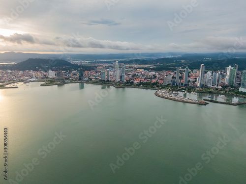 Beautiful aerial view of the City of Panama 