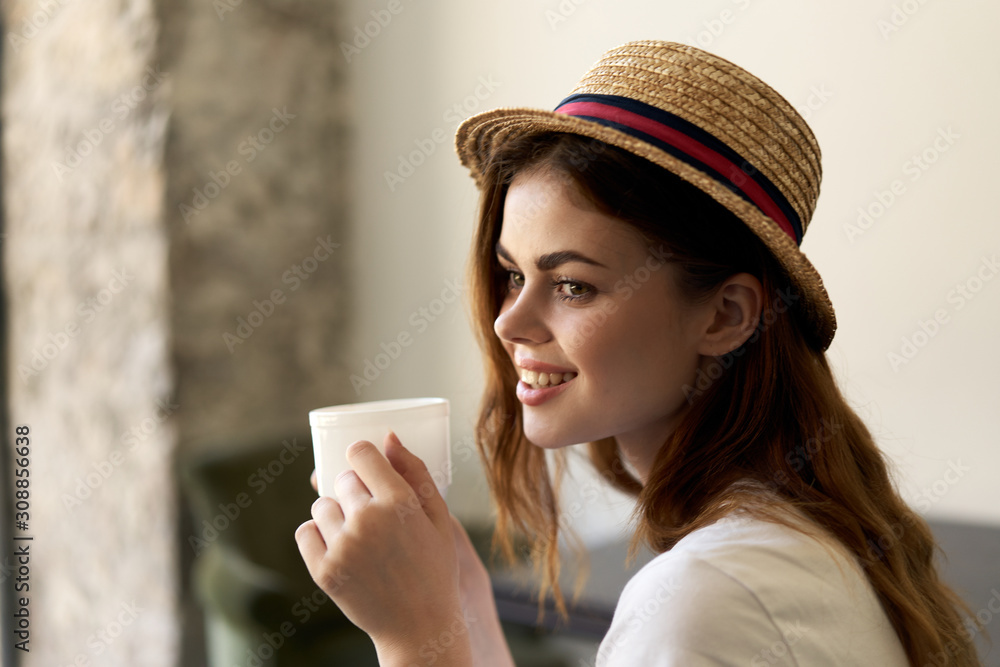 young woman with cup of coffee young woman with cup of coffee