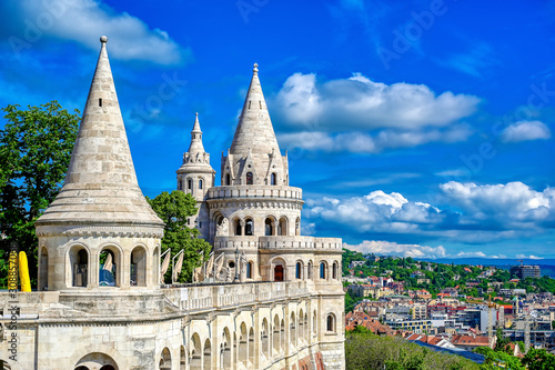 Fotografiet Fisherman's Bastion, located in the Buda Castle complex, in Budapest, Hungary