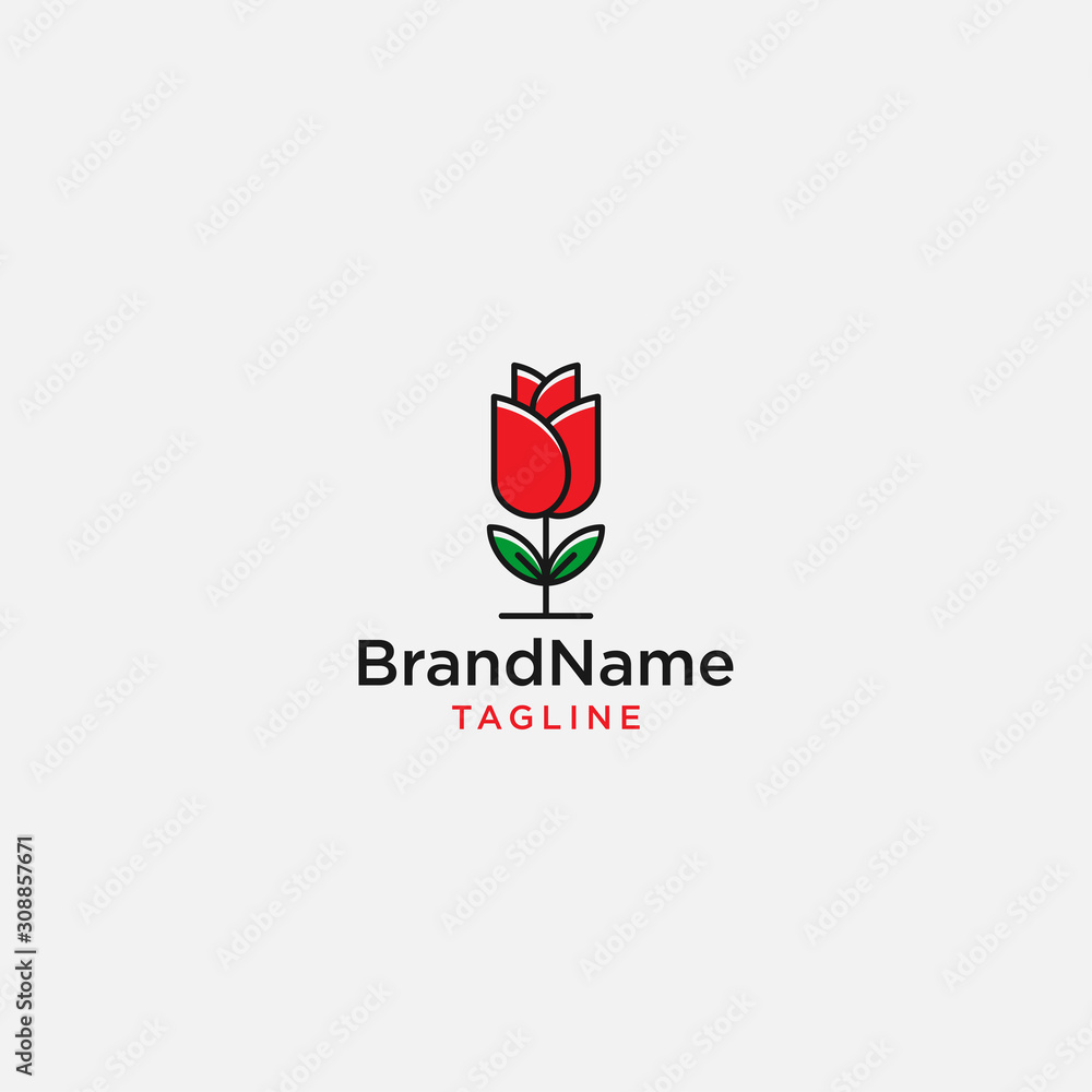 Red rose logo template Vector illustration Red rose logo template Vector illustration