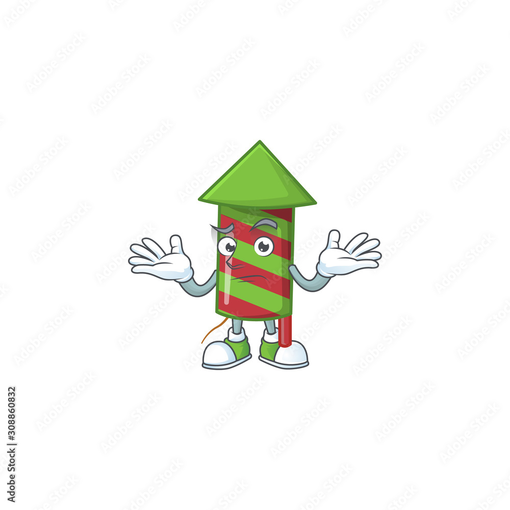 Super Cool Grinning green stripes fireworks rocket mascot cartoon style  Stock Vector | Adobe Stock