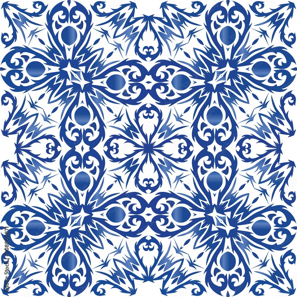 Antique portuguese azulejo ceramic.