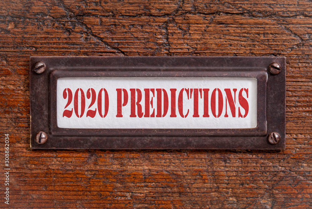 Naklejka premium 2020 predictions- file cabinet label