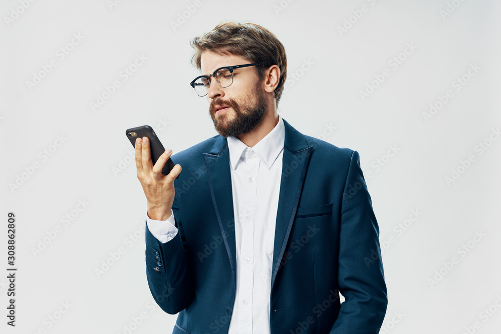young man with mobile phone young man with mobile phone