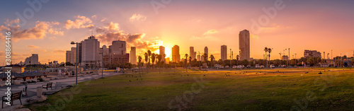 Tel Aviv skyline during sunrise in Israel © tamas