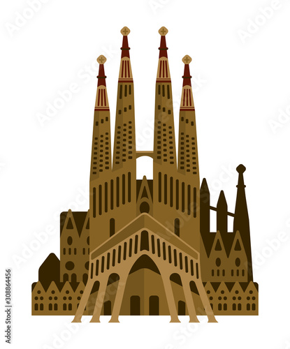 Sagrada Familia - Spain / World famous buildings vector illustration. photo