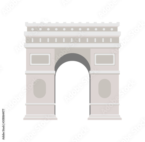 Arc de Triomphe - France , Paris / World famous buildings vector illustration.