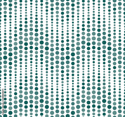 Seamless pattern, background, texture. Geometric elements, circles. Polka dot. Shades of green on white. Graphic design element.