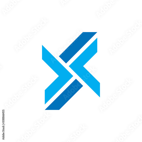 letter dp opposite arrow geometric logo vector