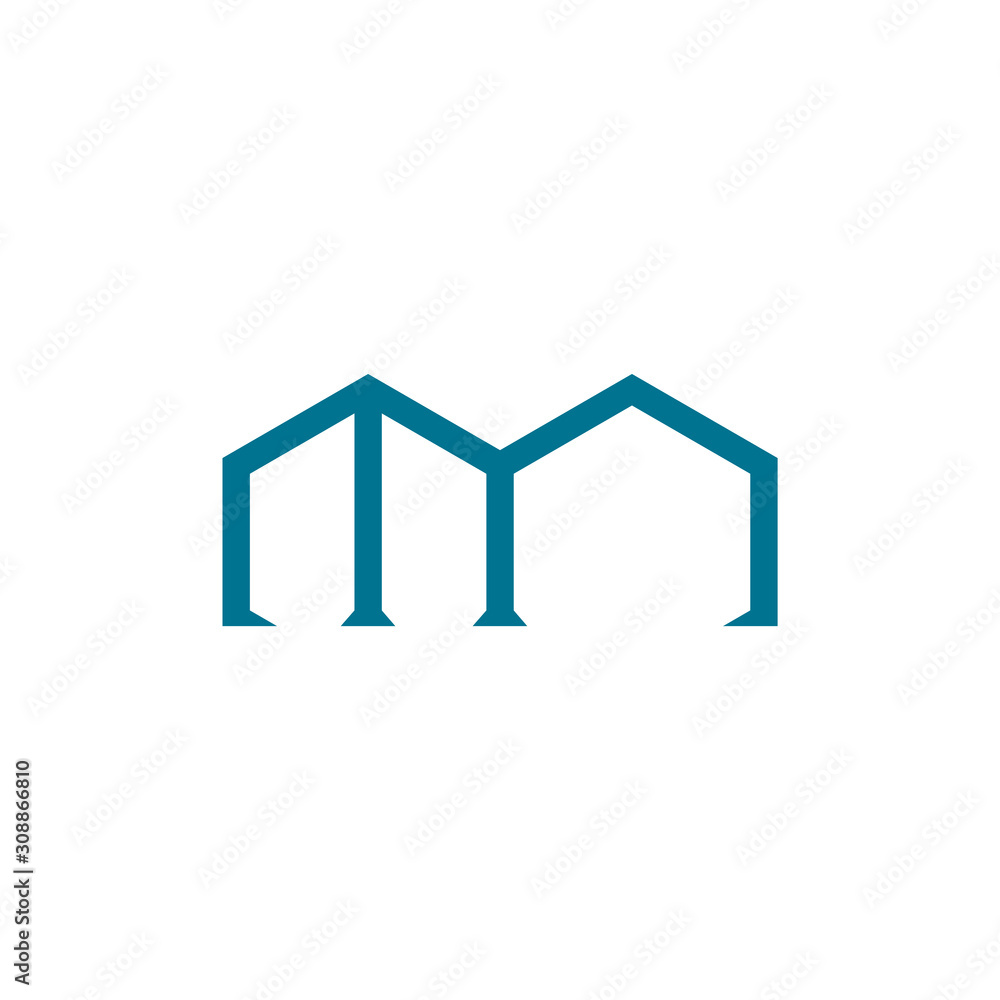 letter mn home shape simple logo vector letter mn home shape simple logo vector