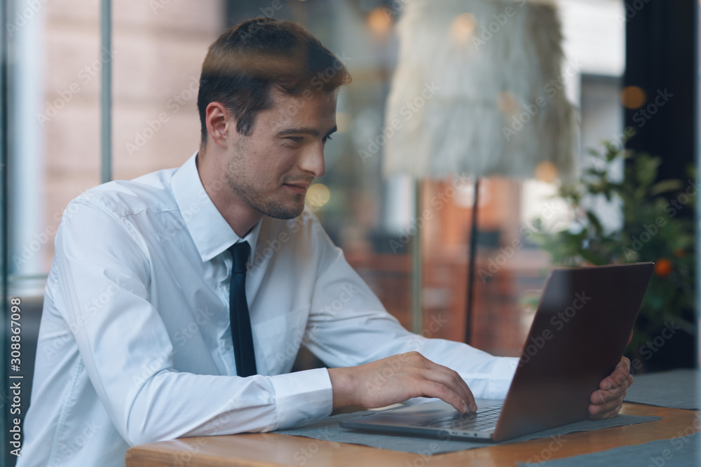 businessman working on tablet computer in office businessman working on tablet computer in office