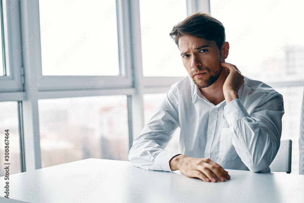 businessman working on his laptop in office businessman working on his laptop in office