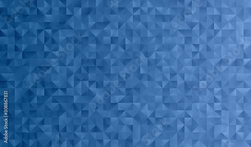 Classic Blue Geometric Triangle Pattern Vector Background. 2020 Color of the Year. Shimmering Metallic Gradient Facets. Mosaic Style Low Poly Design. Vertically Seamless Print. 