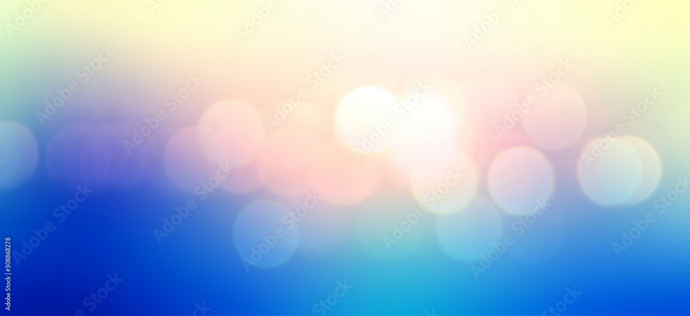 Wonderful lights blurred background. Blue pink yellow gradient pattern. Bokeh magical abstract texture. Holiday decoration banner. Wonderful lights blurred background. Blue pink yellow gradient pattern. Bokeh magical abstract texture. Holiday decoration banner.