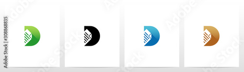 Paper Document On Letter Logo Design D