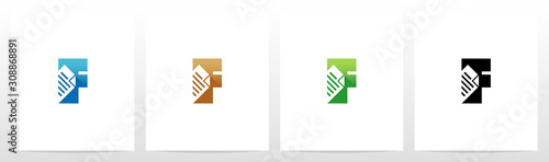Paper Document On Letter Logo Design F