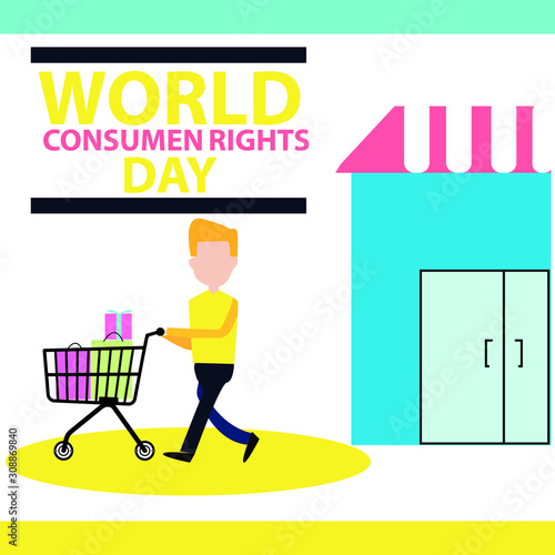 Vector Illustration Consumer Rights Day design template, banner, landing page, bakcground